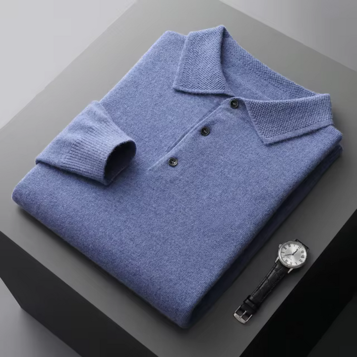 Men’s Long-Sleeve Polo Sweater – Classic Fit