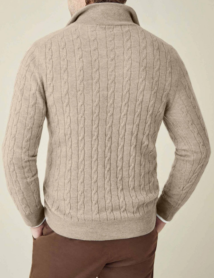 Cable Knit Zipper Sweater