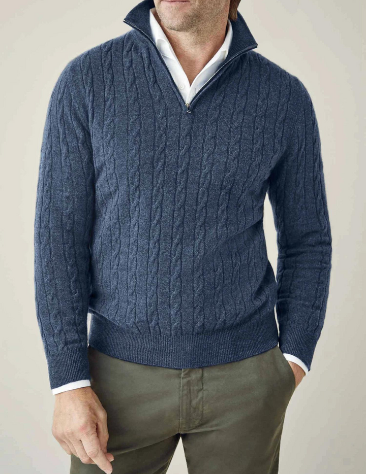 Cable Knit Zipper Sweater