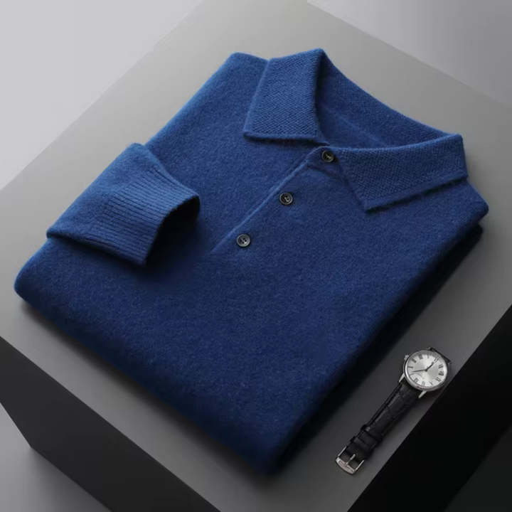 Men’s Long-Sleeve Polo Sweater – Classic Fit