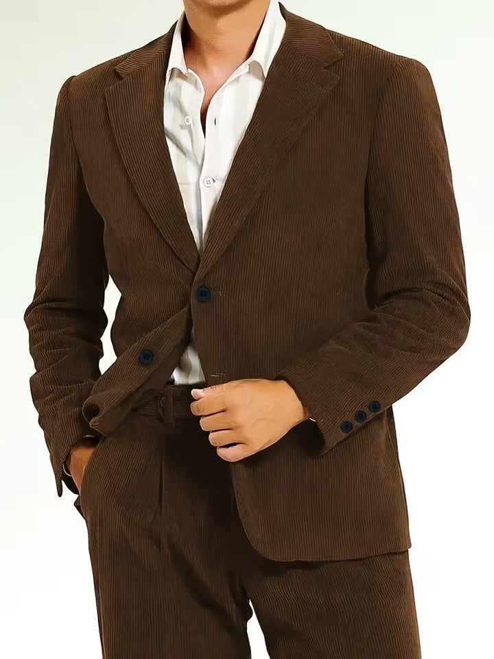 Corduroy Blazer with Notch Lapel
