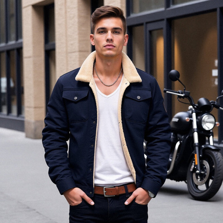Classic Bomber Jacket for Men | Buttoned