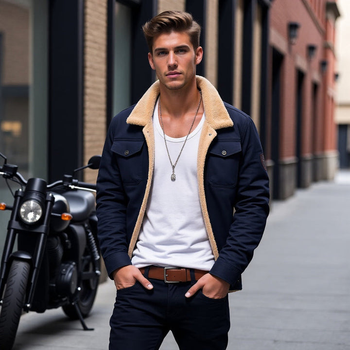 Classic Bomber Jacket for Men | Buttoned