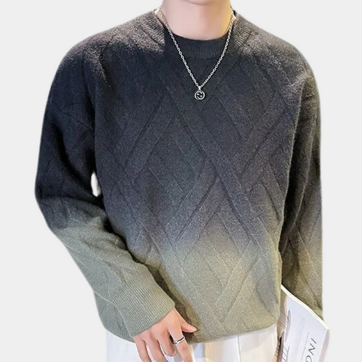 Ombre Crewneck Sweater for Men | Patterned