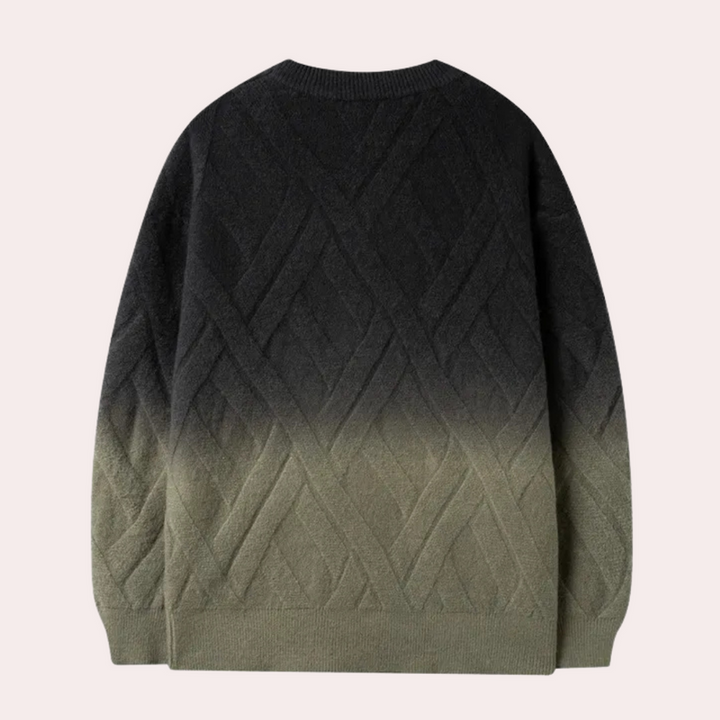 Ombre Crewneck Sweater for Men | Patterned