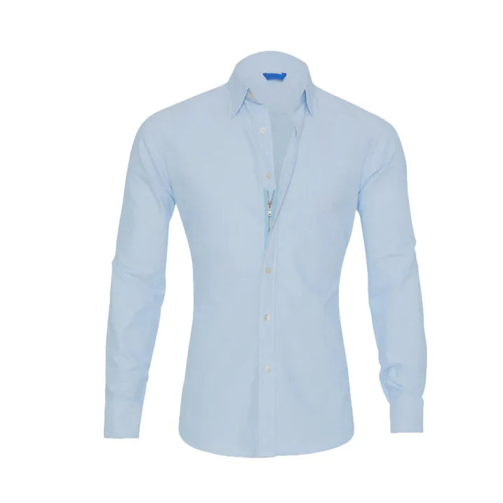 Wrinkle-Free Shirt with Zipper for Men