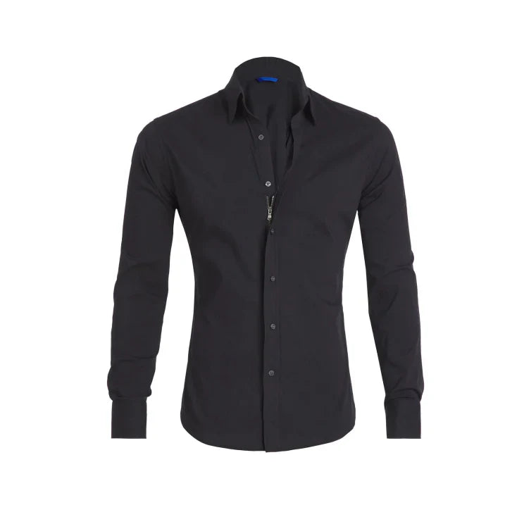 Wrinkle-Free Shirt with Zipper for Men