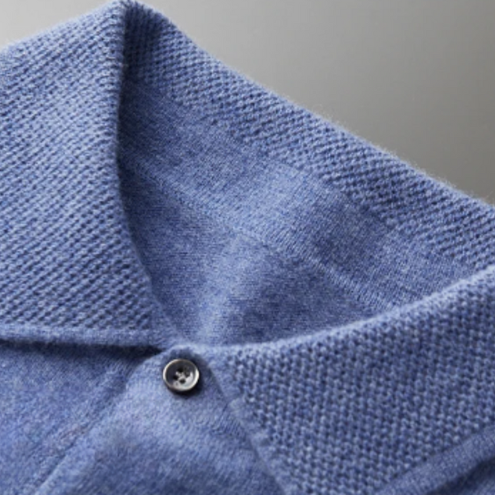 Men’s Long-Sleeve Polo Sweater – Classic Fit