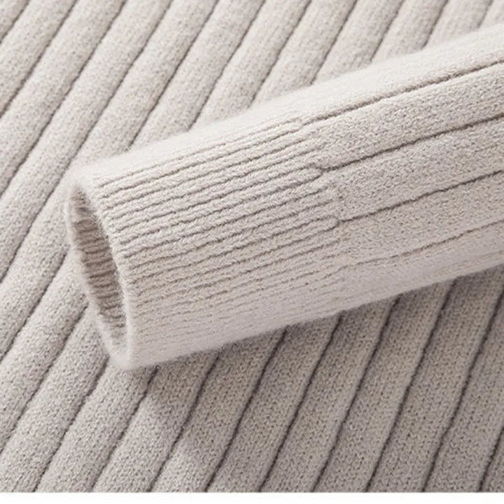 Men’s Half-Zip Sweater – Long Sleeve, High Collar