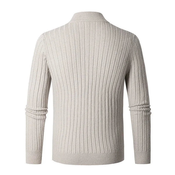 Men’s Half-Zip Sweater – Long Sleeve, High Collar