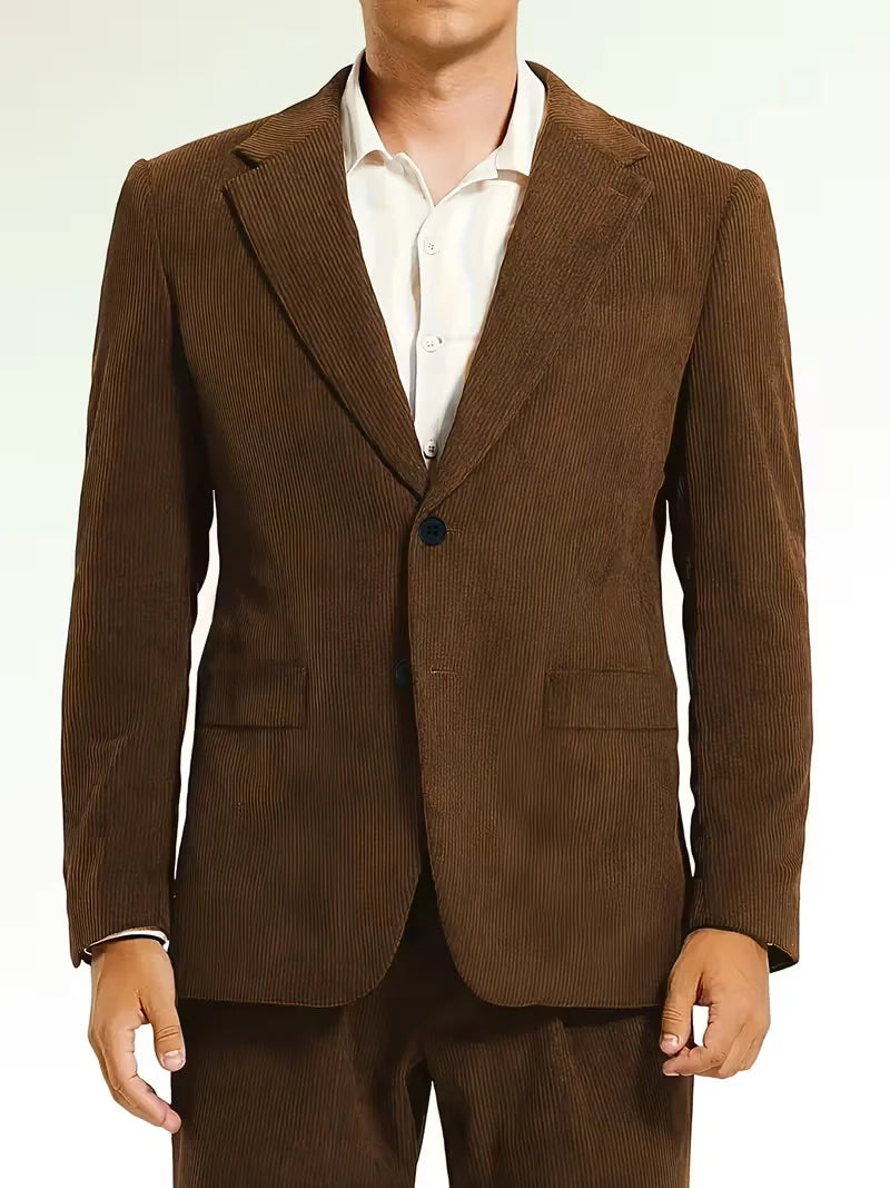 Corduroy Blazer with Notch Lapel
