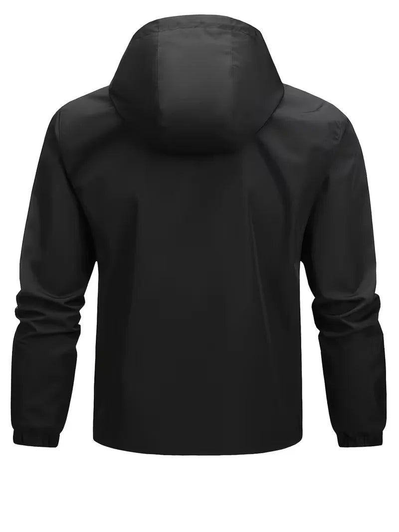 Hooded Zip-Up Jacket with Elastic Cuffs