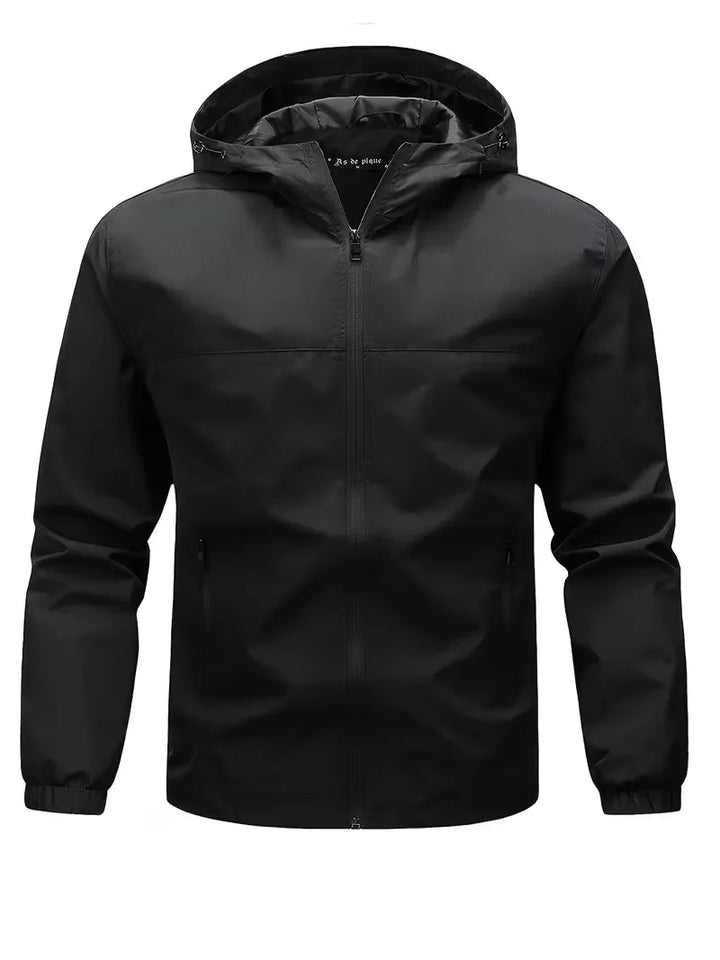 Hooded Zip-Up Jacket with Elastic Cuffs